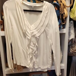 Matty M Cream Ruffled Blouse